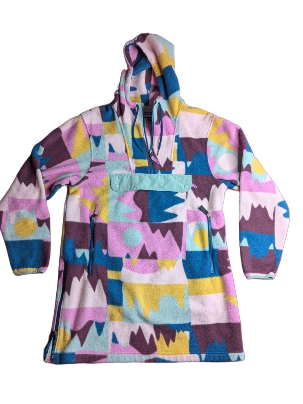 Patagonia Synchilla Fleece Cagoule Anorak Frontera Marble Pink Size Women Medium